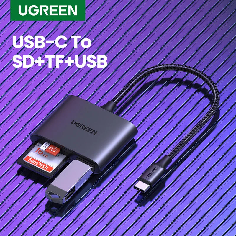 USB-C Multi-Port Card Reader for SD and Micro SD Cards