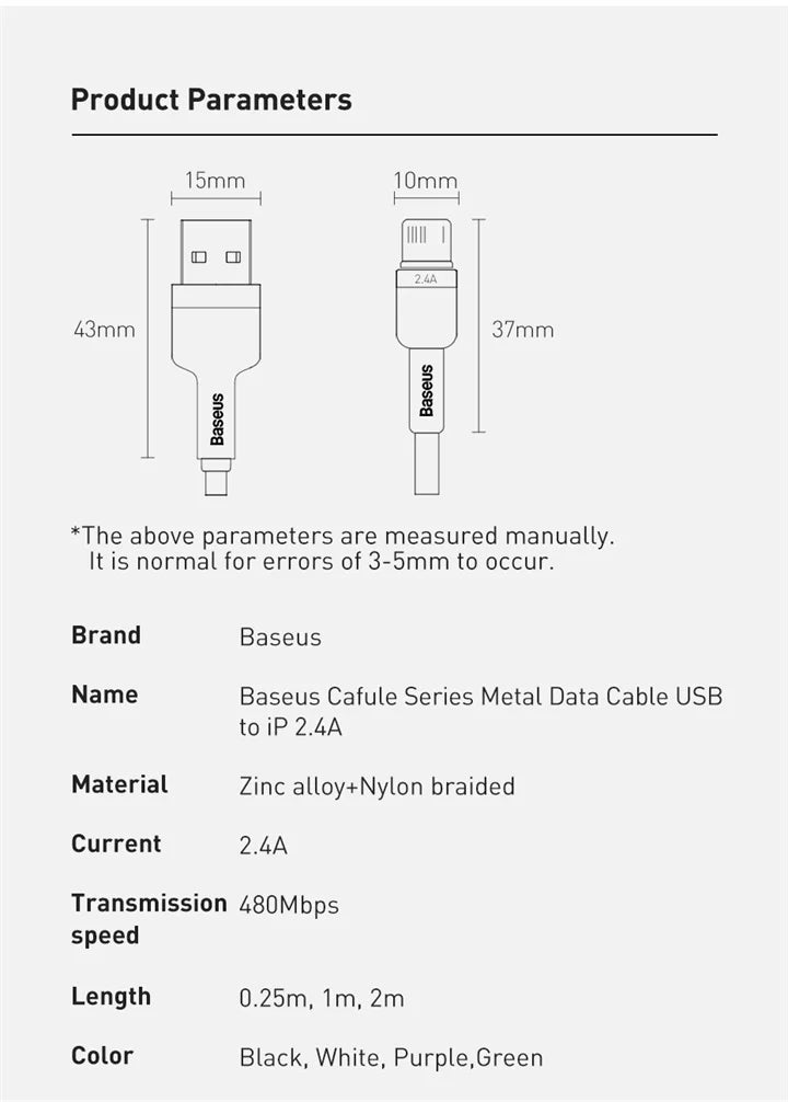 2.4A Fast Charging Braided USB Cable for iPhone - 25