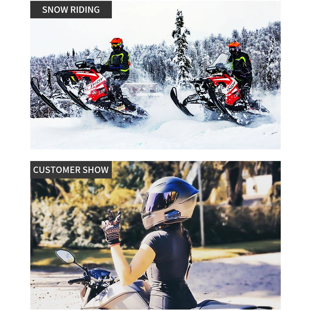 Wireless Bluetooth 5.0 Motorcycle Helmet Headset with Microphone