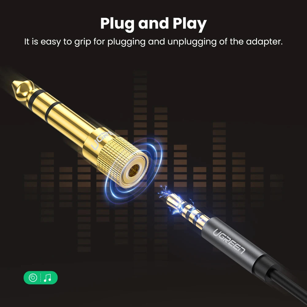 6.35mm Male to 3.5mm Female Stereo Audio Adapter