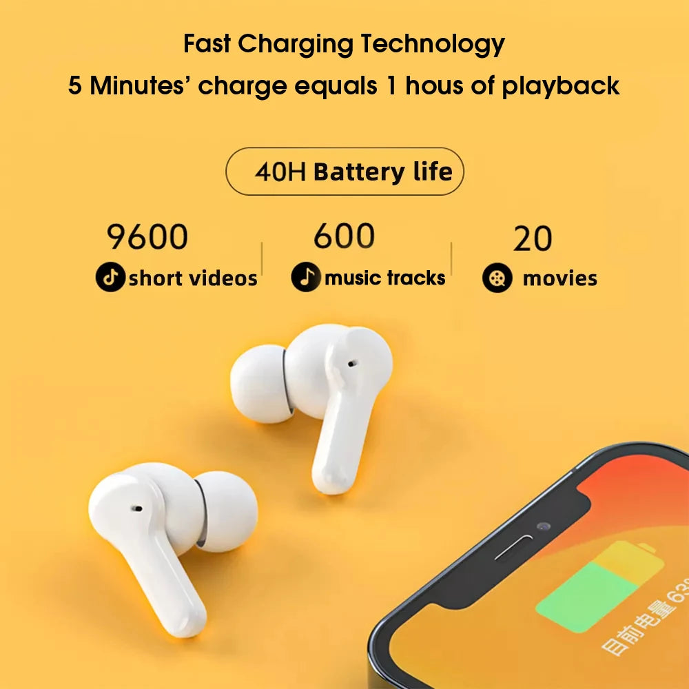 Wireless Bluetooth 5.1 Noise-Canceling Earbuds with Charging Case - 5