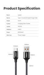 100W 6A Fast Charging Cable for Huawei and Honor Smartphones