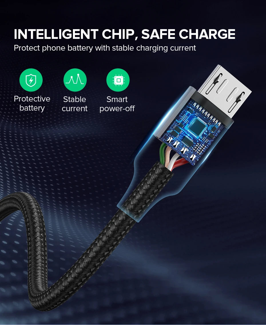 Fast Charging Micro USB Data Cable for Android Devices - 15