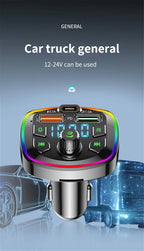 Bluetooth 5.0 FM Transmitter Car Charger PD 18W USB Dual Port Adapter