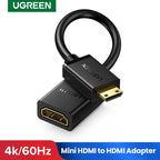 Mini HDMI Male to HDMI Female 4K Adapter Cable