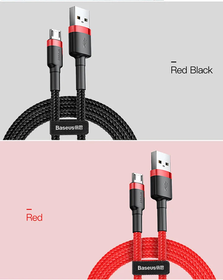 Fast Charging Braided Micro USB Cable for Android Devices - 20