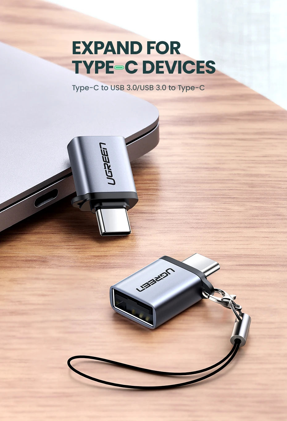 USB-C to USB 3.0 OTG Adapter for Smartphones and Laptops