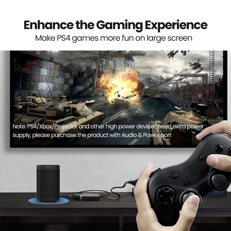 HDMI to VGA Adapter with 3.5mm Audio Jack 1080P - 4