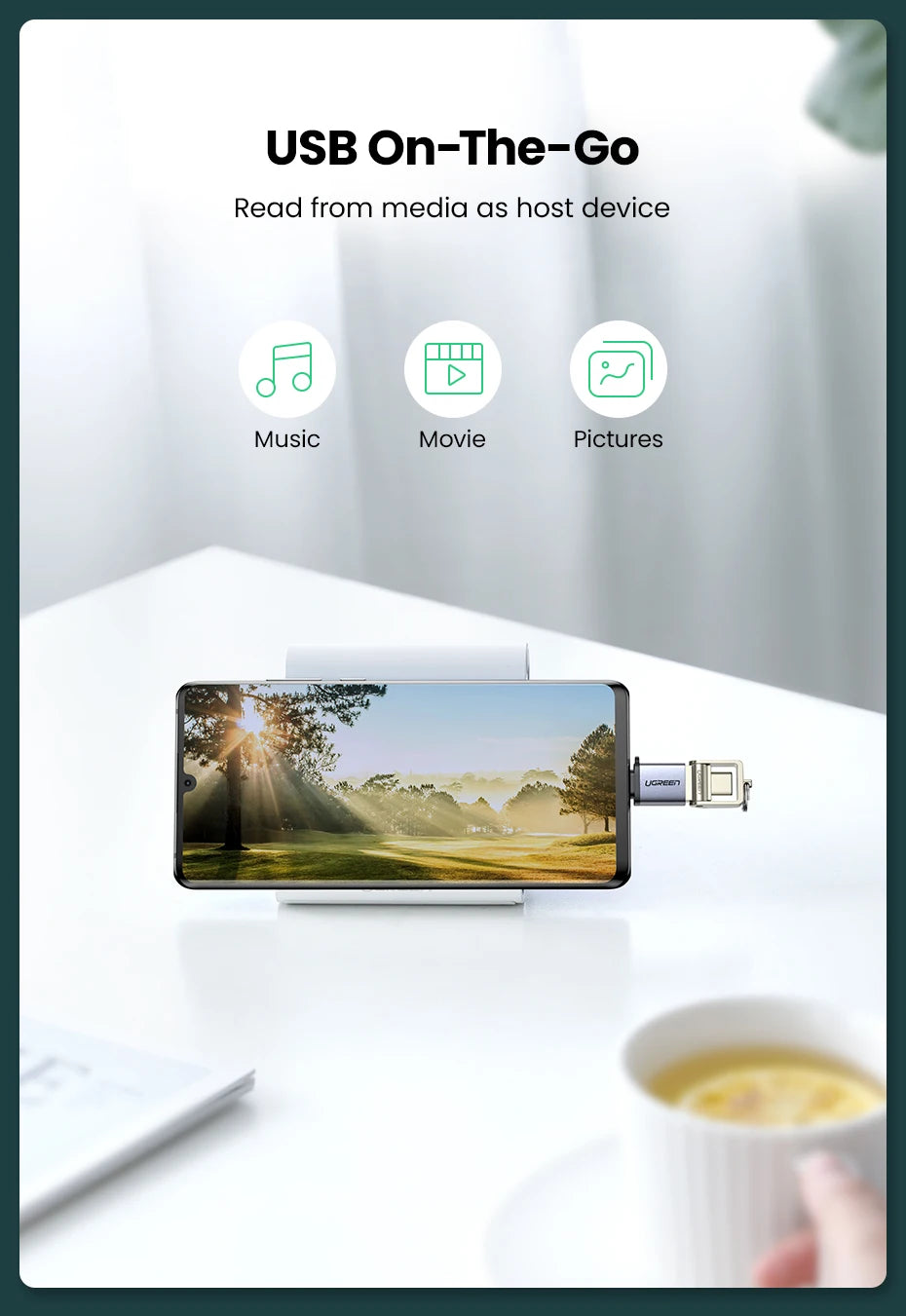 USB-C to USB 3.0 OTG Adapter for Smartphones, Tablets and Laptops - 9