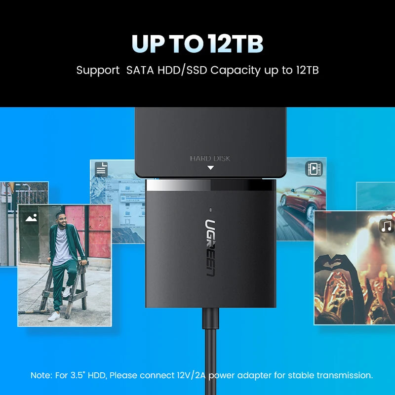 USB 3.0 to SATA Adapter for 2.5 and 3.5 Inch HDD SSD - 5