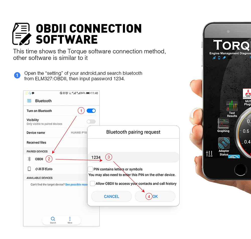 Mini Bluetooth OBD2 Car Diagnostic Code Reader Scanner