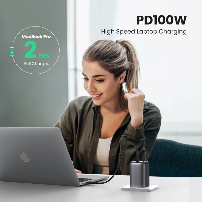 100W 4-Port GaN Fast Wall Charger with UK Plug - 3