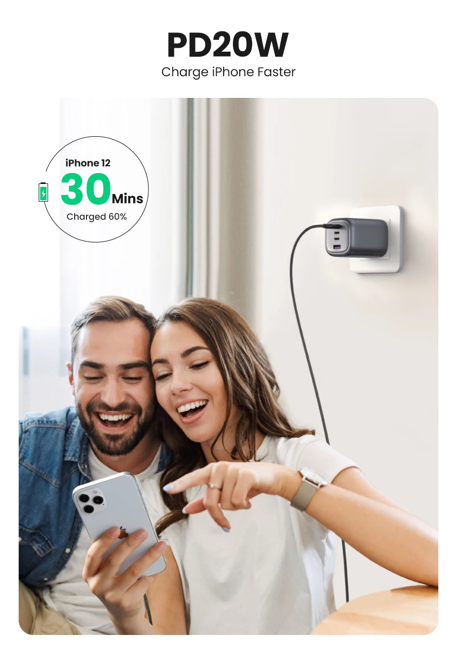 100W 4-Port GaN Fast Wall Charger with UK Plug - 13
