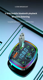 Bluetooth 5.0 FM Transmitter Car Charger PD 18W USB Dual Port Adapter