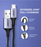 2A Fast Charging Micro USB Braided Data Cable