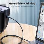 USB-C to USB-B 2.0 Printer and Scanner Cable