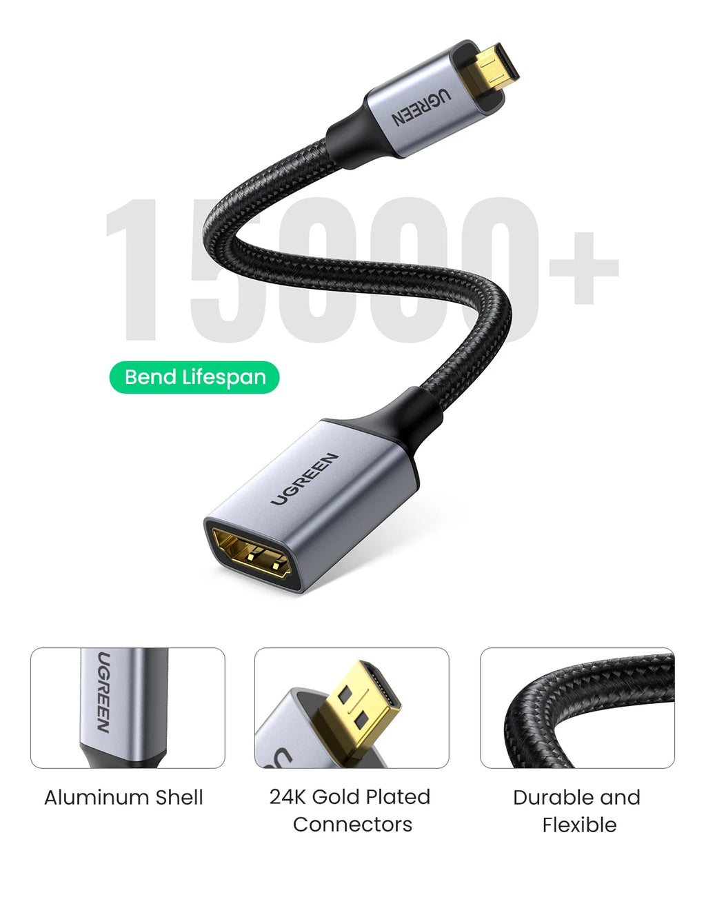 Micro HDMI to HDMI Adapter 4K 60Hz Cable