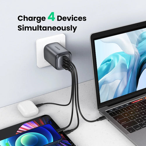 100W 4-Port GaN Fast Wall Charger with UK Plug
