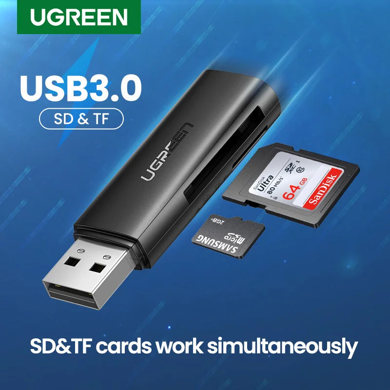 USB 3.0 SD and Micro SD Memory Card Reader Adapter