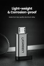 Micro USB Male to Type-C Female Charging and Data Adapter