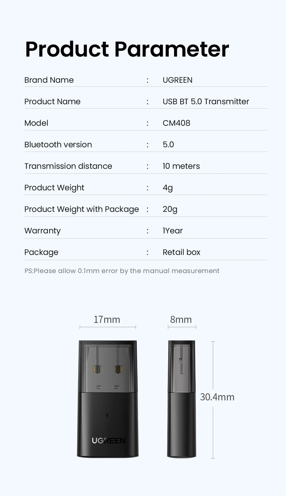 USB Bluetooth 5.0 Audio Transmitter for Gaming Consoles