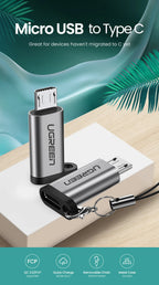 Micro USB Male to Type-C Female Charging and Data Adapter