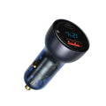 65W Dual Port Fast Car Charger with Voltage Display