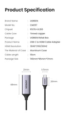 4K 60Hz USB-C to HDMI Adapter for Laptops and Smartphones