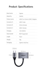 USB-C to 3.5mm Headphone and Charging Adapter