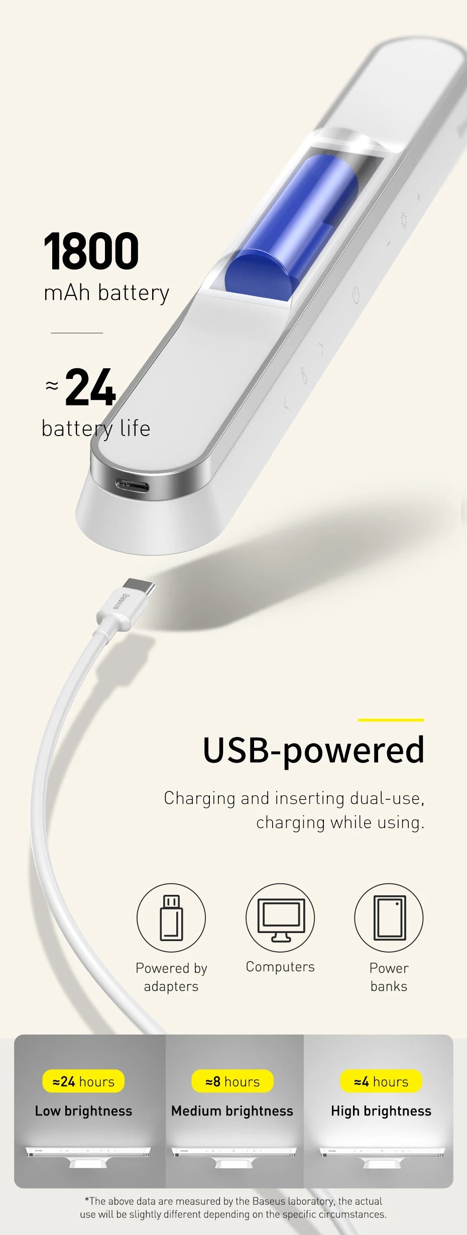Magnetic Rechargeable LED Desk Lamp with Stepless Dimming - 11