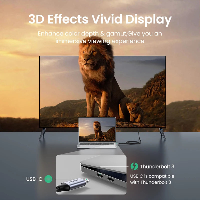 4K 60Hz USB-C to HDMI Adapter Cable for Laptops and Smartphones