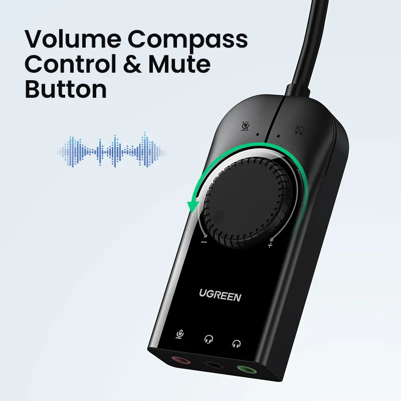 External USB Audio Adapter for PC, Laptop, and Gaming Consoles