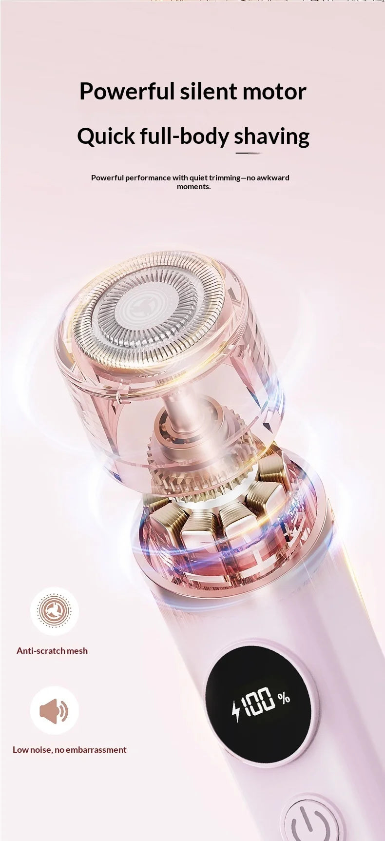 2-in-1 Electric Painless Hair Removal Shaver for Face and Body