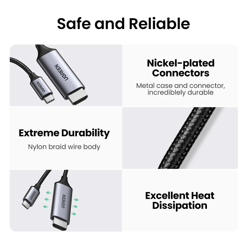 4K 60Hz USB-C to HDMI Adapter Cable for Laptops and Smartphones