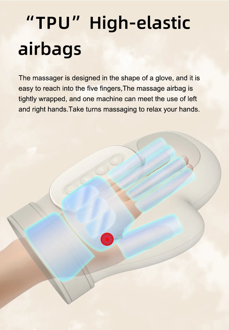 Cordless Hand and Finger Massager with Kneading and Air Compression - 18
