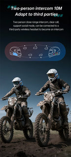 Bluetooth 6.0 Motorcycle Helmet Intercom with RGB Lighting