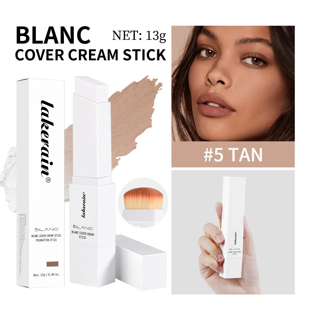 Full Coverage Cream Foundation Stick with Detachable Brush