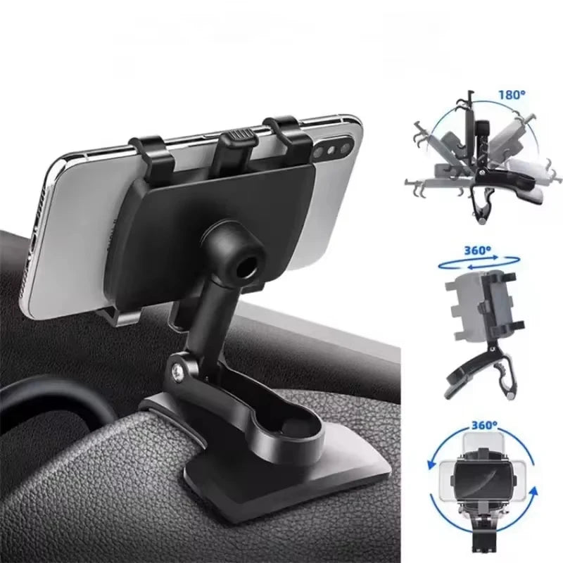 Dashboard Car Phone Holder 900 Degree Rotation Mobile Stand