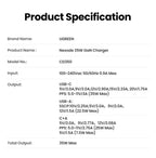 35W GaN Dual Port USB-C and USB-A Fast Wall Charger