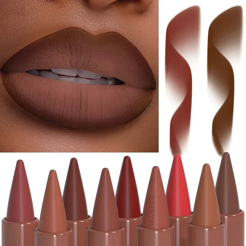 Matte Velvet Lip Liner Crayon for Long-Lasting Defined Lips