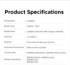 AXE5400 WiFi 6E USB 3.0 Tri-Band Wireless Adapter for PC