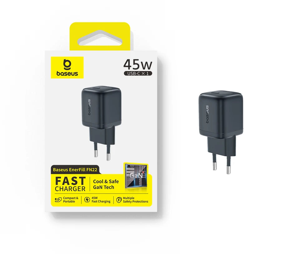 45W GaN USB-C Fast Wall Charger for Smartphones and Tablets