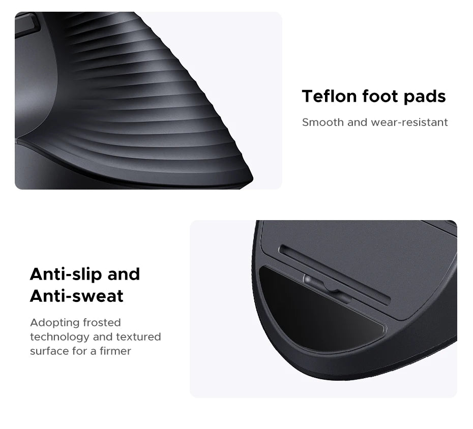 Ergonomic Vertical Wireless Mouse with 4000 DPI