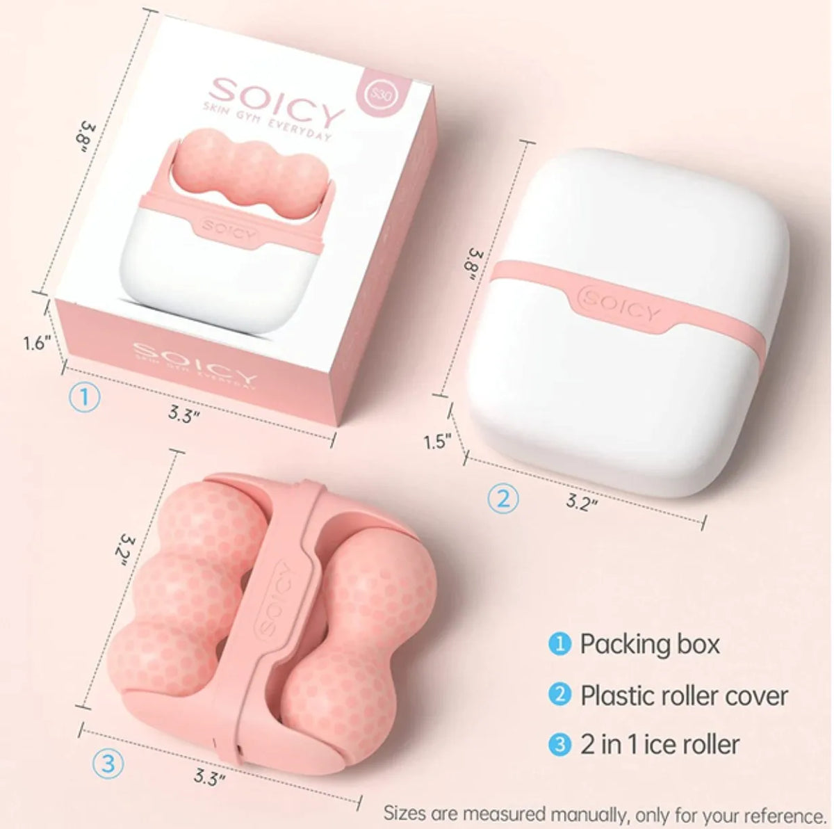Double Ended Ice Roller for Face and Body De-Puffing