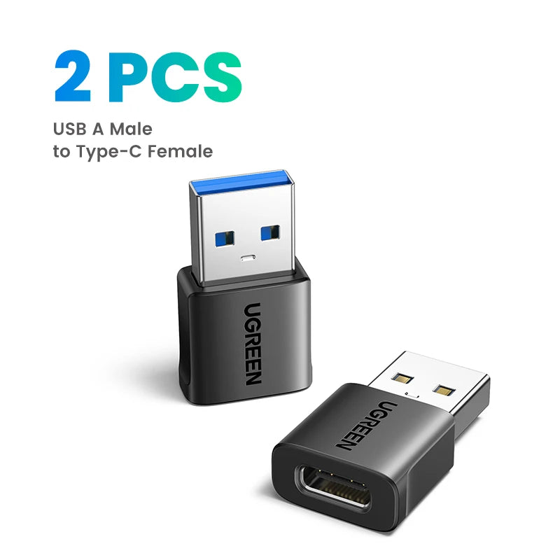 USB-A Male to USB-C Female OTG Adapter for Data and Charging