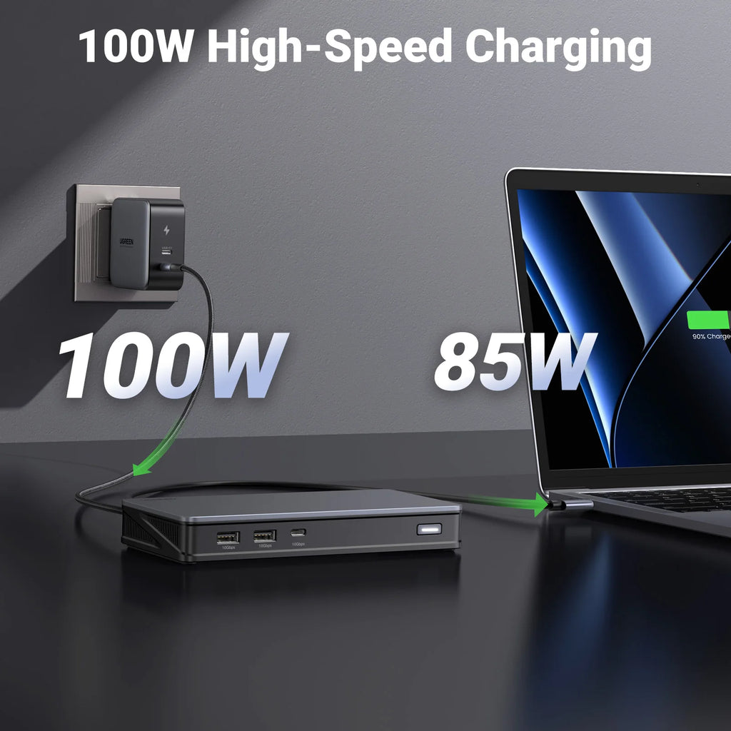 9-in-1 Dual 4K 60Hz DisplayLink Docking Station for Laptop