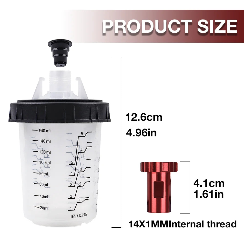 Disposable Paint Mixing Cup System for Spray Guns 160ml