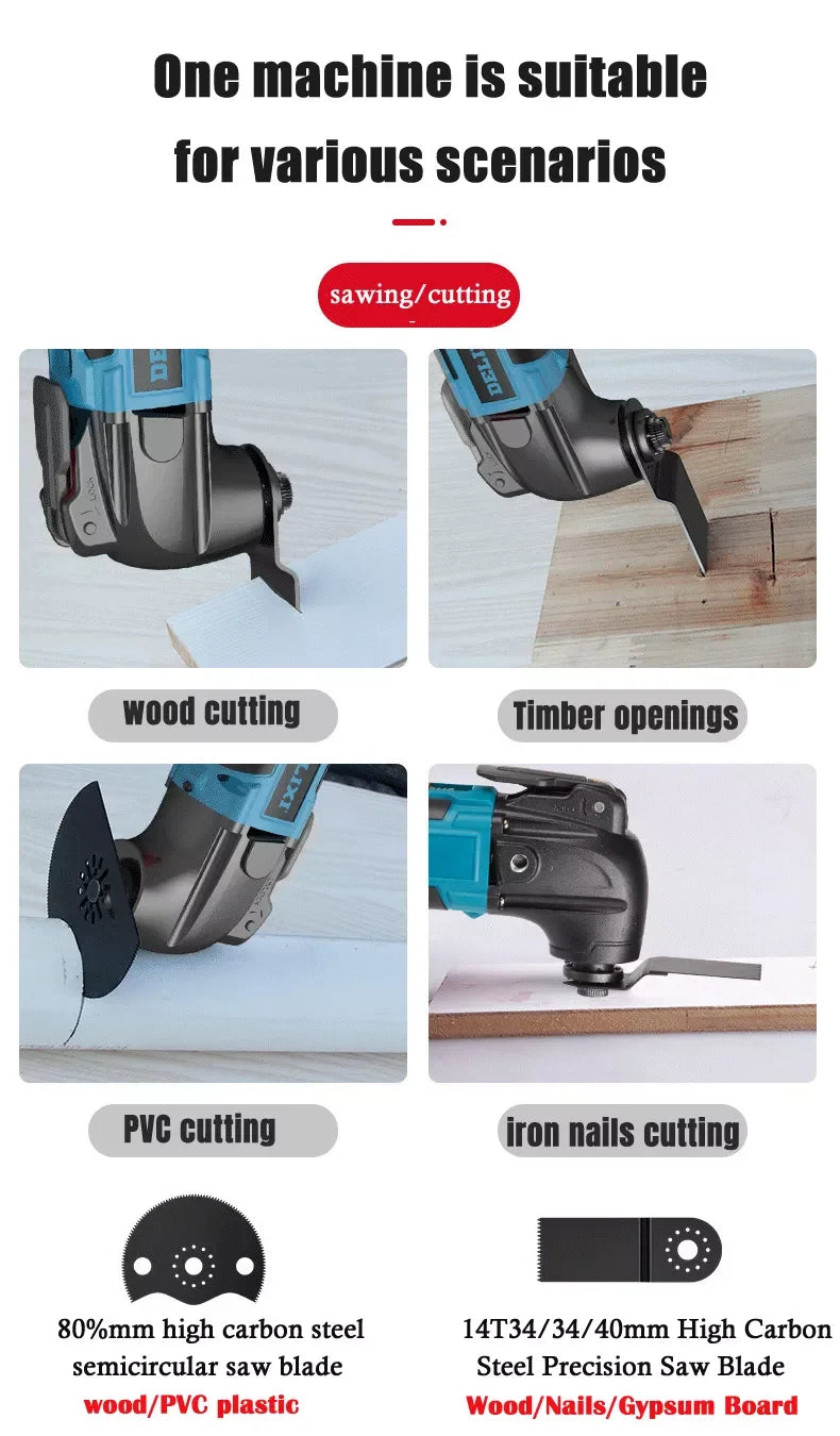 Cordless Oscillating Multi-Tool for Woodworking and Home DIY