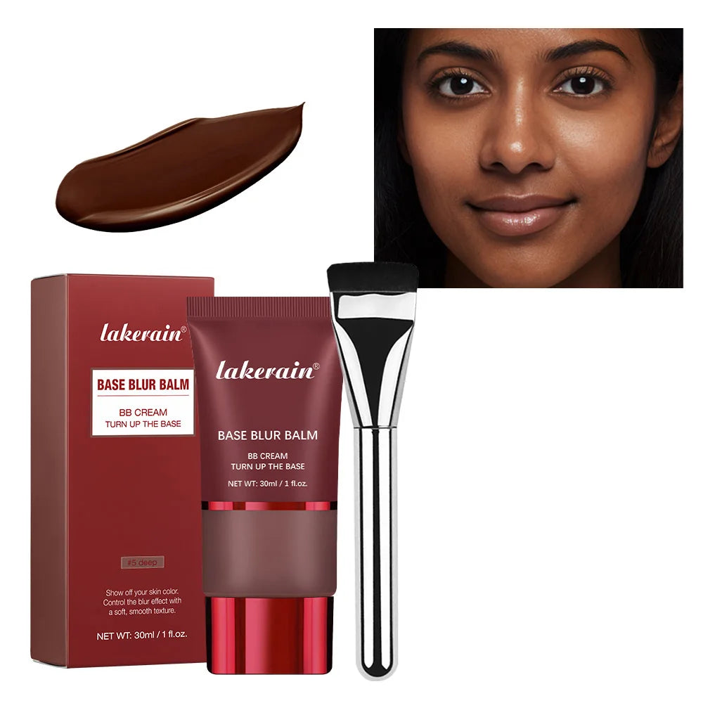 Blurring Makeup Primer and Foundation Balm with Applicator Brush
