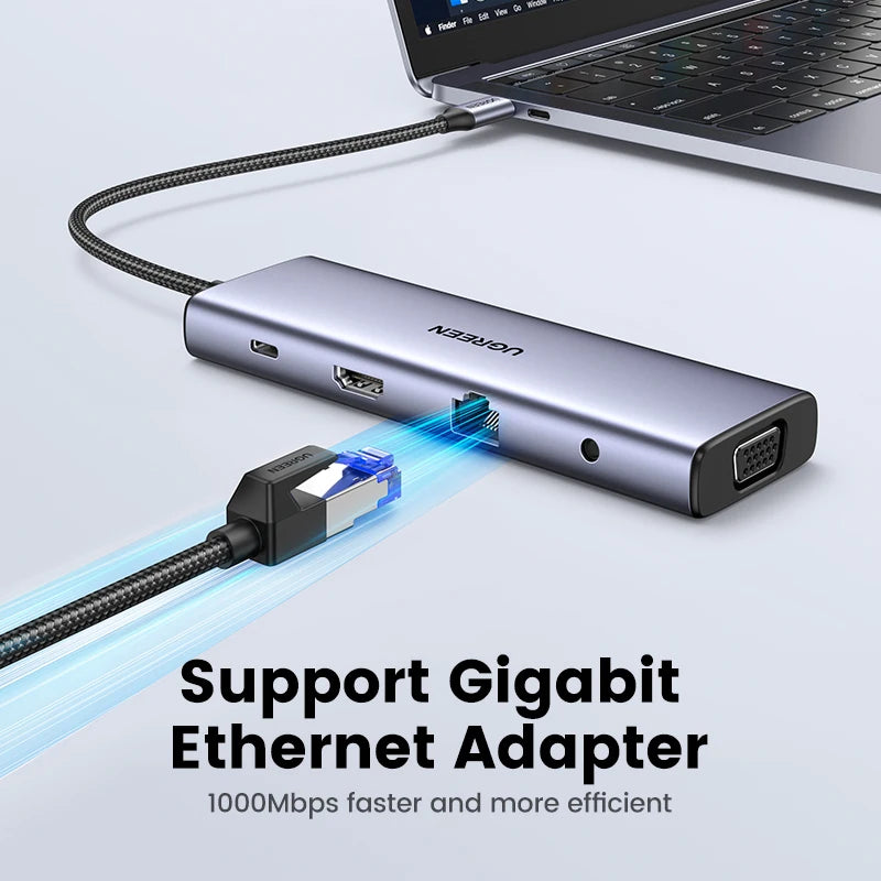10-in-1 USB-C Docking Station with 4K HDMI, VGA, and 100W PD